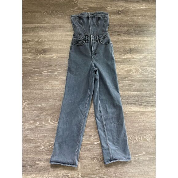 Good American Fit For Success Tube Jumpsuit Faded / Washed Black Size Small - Picture 3 of 8